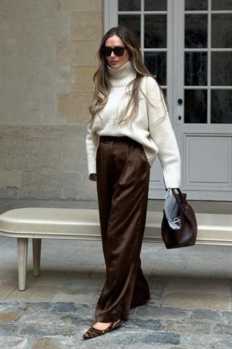 Ekru Boğazlı Kadın Triko Kazak Mg2535