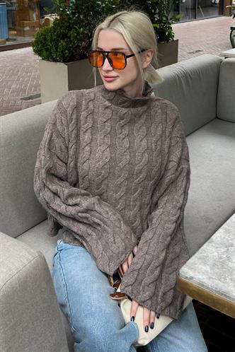 Vizon Balıkçı Yaka Örme Triko Kazak MG2172