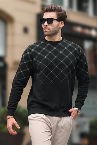 Black Designed Knitwear Sweater 6019