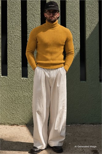 Madmext Mustard Turtleneck Jumper 4359-2
