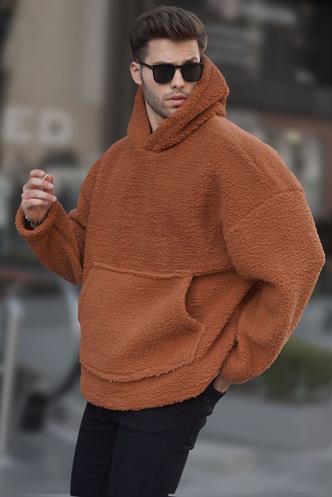 Kiremit Oversize Peluş Erkek Sweatshirt 6160