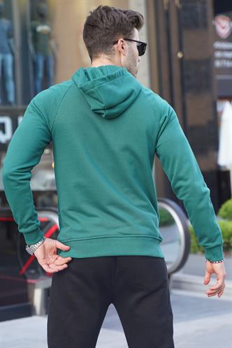 Koyu Yeşil Kapüşonlu Sweatshirt 6151
