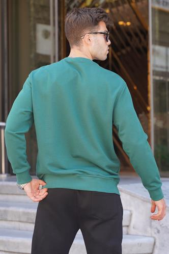 Koyu Yeşil Regular Fit Basic Sweatshirt 6136
