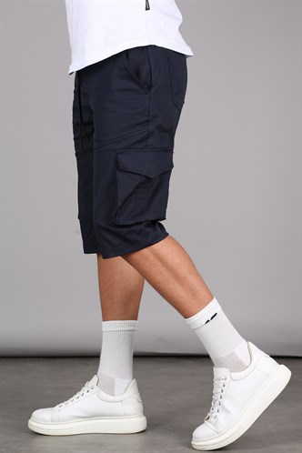 Lacivert Basic Kargo Cep Erkek Kapri Şort 5473