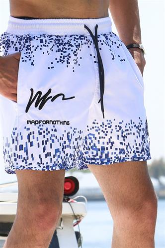 Navy Blue Printed Swim Shorts 5782