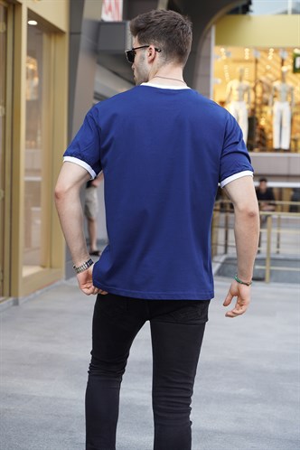 Lacivert Baskılı Regular Fit Tişört 5884