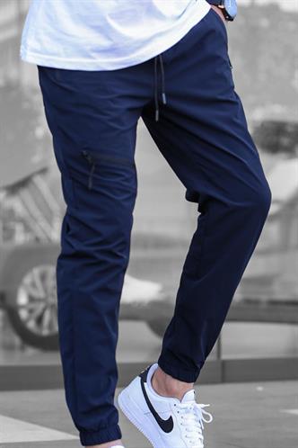 Lacivert Fermuar Detaylı Paraşüt Jogger Pantolon 