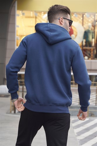 Lacivert Kapüşonlu Regular Fit Erkek Sweatshirt 6033