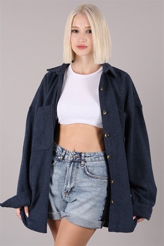 Lacivert Oversize Gömlek Ceket MG1562