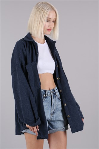 Lacivert Oversize Gömlek Ceket MG1562