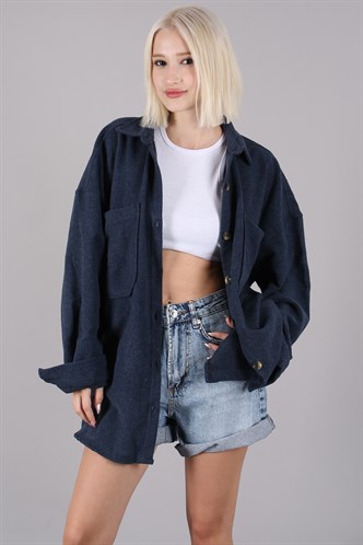 Lacivert Oversize Gömlek Ceket MG1562