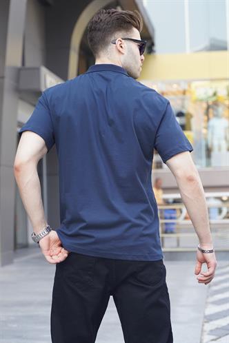 Lacivert Polo Yaka Basic Erkek Tişört 6126
