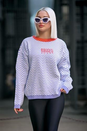 Lila Oversize Kadın Kazak MG1251