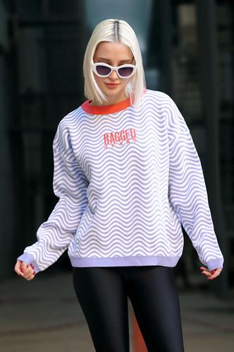 Lila Oversize Kadın Kazak MG1251