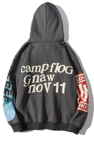 Printed Oversize Anthracite Sweatshirt  MG903