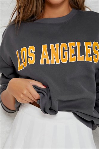 Mad Girls Antrasit Kadın Sweatshirt MG952