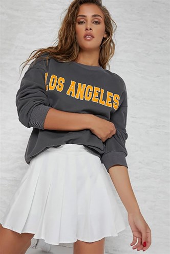 Mad Girls Antrasit Kadın Sweatshirt MG952
