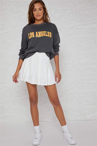 Mad Girls Antrasit Kadın Sweatshirt MG952