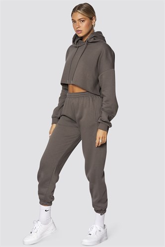 Mad Girls Anthracite Hooded Women Tracksuit Set MG467