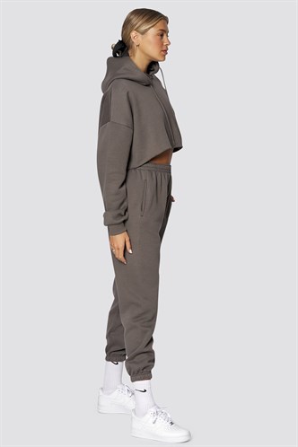 Mad Girls Anthracite Hooded Women Tracksuit Set MG467