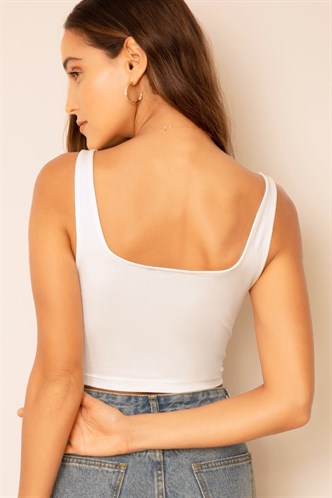 Mad Girls White Crop Top MG1006