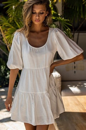 Women White Mini Dress 