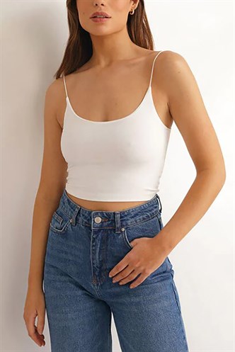 Mad Girls White Crop Top MG965