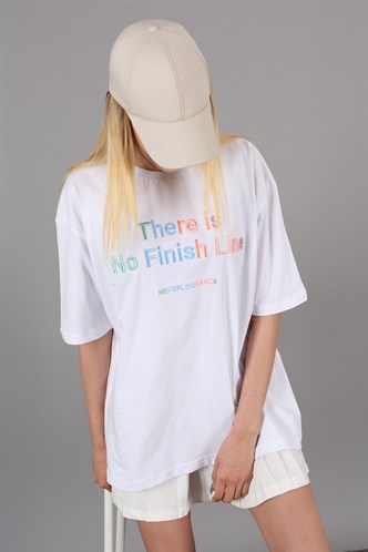Mad Girls Printed White T-Shirt MG946