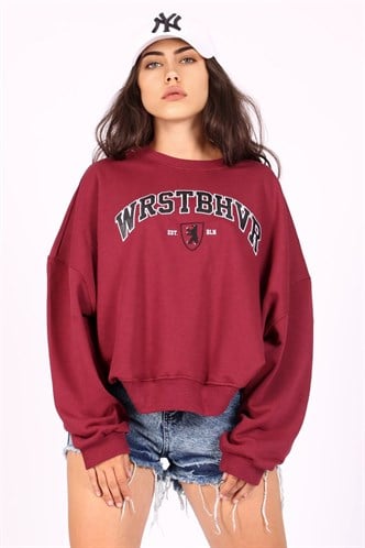 Mad Girls Maroon Sweatshirt MG1196