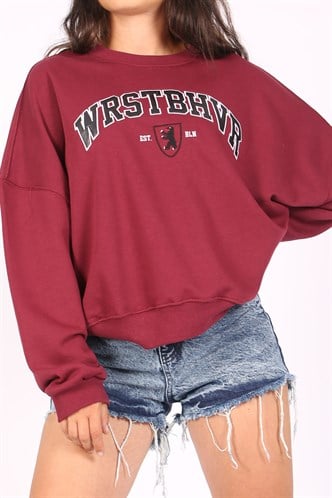 Mad Girls Maroon Sweatshirt MG1196