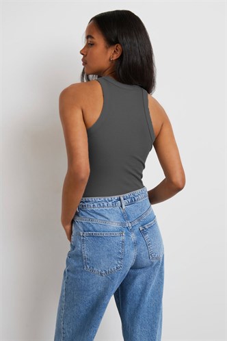 Mad Girls Dye Gray Bodysuit MG1283