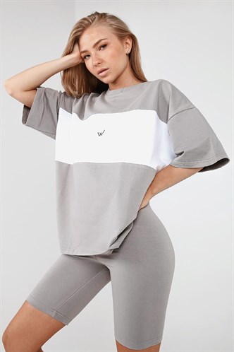 Mad Girls Embroidered Dye Gray T-shirt MG1421