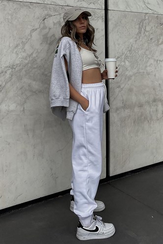 Mad Girls Beyaz Kadın Eşofman MG290