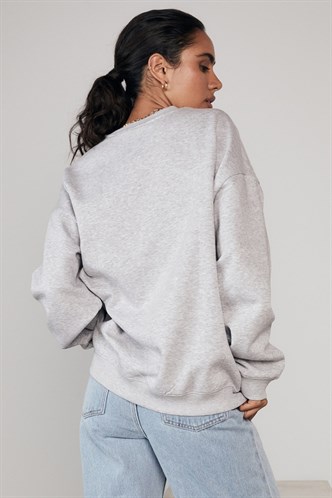 Mad Girls Printed Gray Sweatshirt Mg1210 