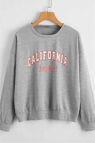 Mad Girls Gray Crew-Neck Women Sweatshirt MG789
