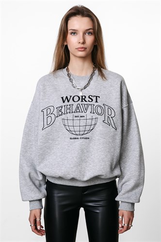Mad Girls Gray Sweatshirt MG925