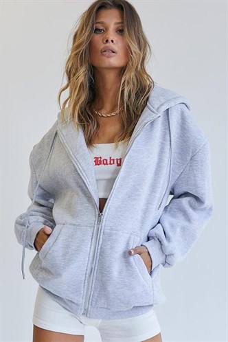 Mad Girls Karmelanj Kapüşonlu Şardonlu Sweatshirt MG1223
