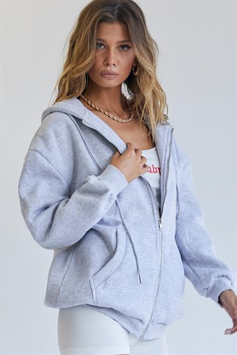 Mad Girls Karmelanj Kapüşonlu Şardonlu Sweatshirt MG1223