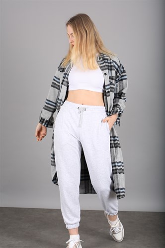 Mad Girls Gray Plaid Coat MG1234