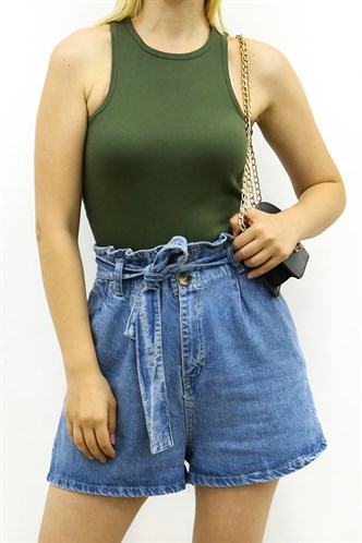 Mad Girls Haki Crop Top MG361