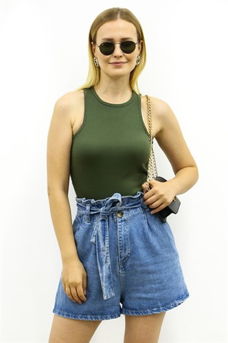 Mad Girls Haki Crop Top MG361