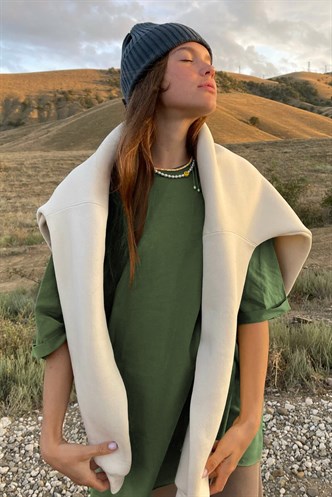 Mad Girls Oversize Khaki T-shirt MG1354