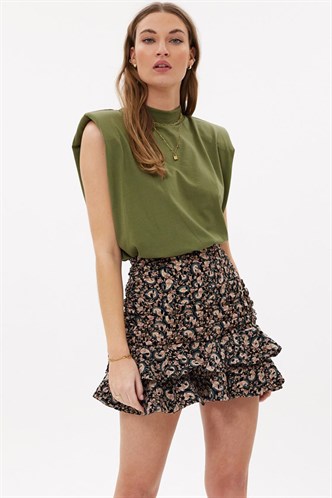 Mad Girls Khaki Sleeveless T-Shirt MG900