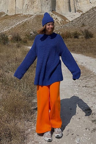 Mad Girls İndigo Oversize Kazak MG1297