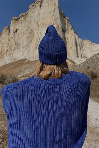 Mad Girls İndigo Oversize Kazak MG1297