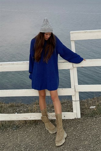 Mad Girls İndigo Oversize Kazak MG1297