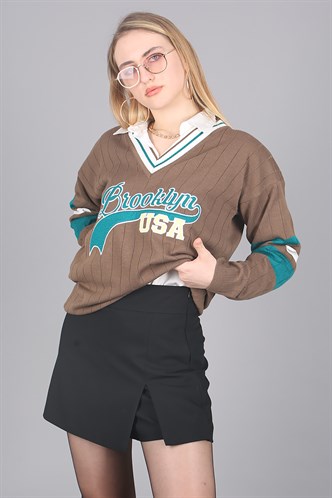Mad Girls Brown Sweater MG1279