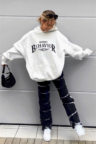 Mad Girls Marl Snow Hoodie Sweatshirt MG853