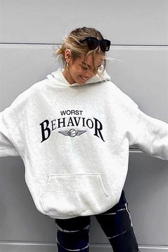 Mad Girls Marl Snow Hoodie Sweatshirt MG853