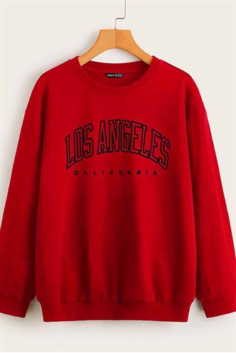 Mad Girls Printed Red Sweatshirt MG780